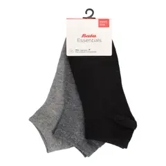 BATA - Calcetines Hombre Tripack Lin Basic Gris