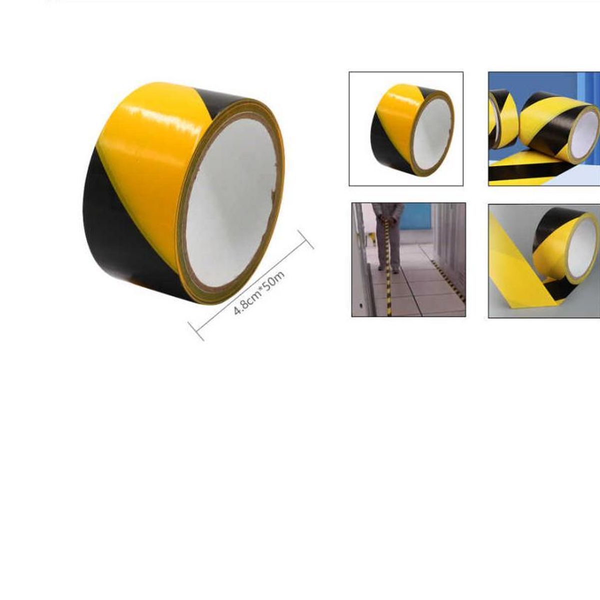 GENERICO - Pack 6 Cinta Delimitadora  Amarillo Negro