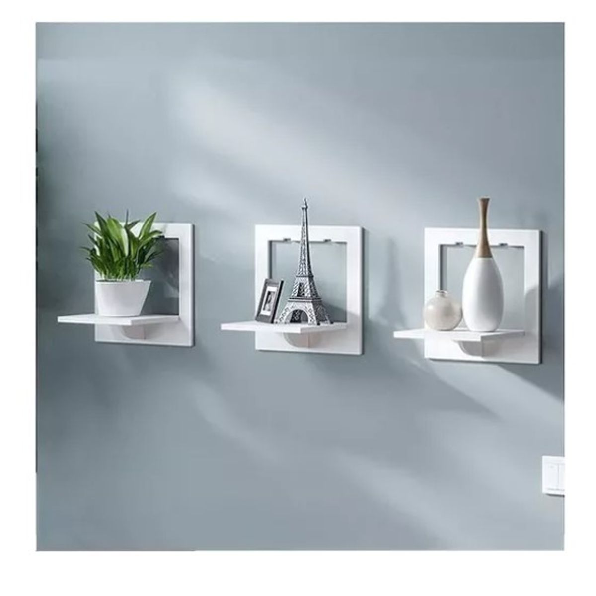 GENERICO - Repisas Decorativas Cuadradas Pack x3 De Pared
