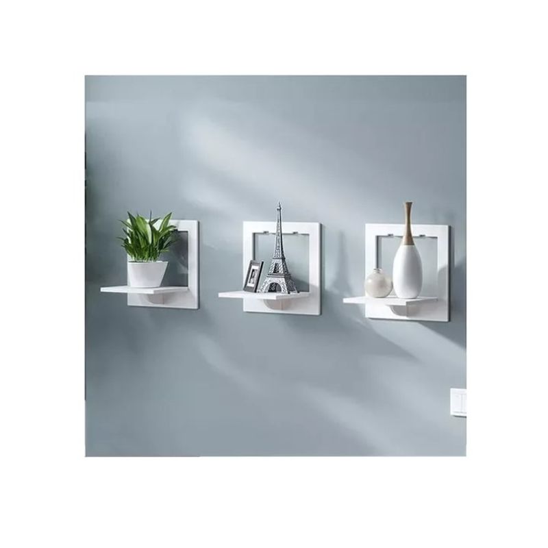 GENERICO - Repisas Decorativas Cuadradas Pack x3 De Pared