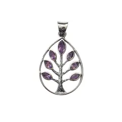 ANDREA COGGIOLA JOYAS - Colgante Árbol De La Vida Amatista Plata Fina 925