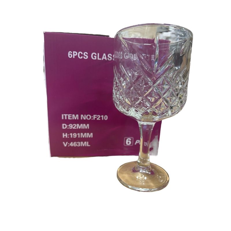 CATALAB - Set X6 Copa De Vidrio Labrado Tragos Bebidas