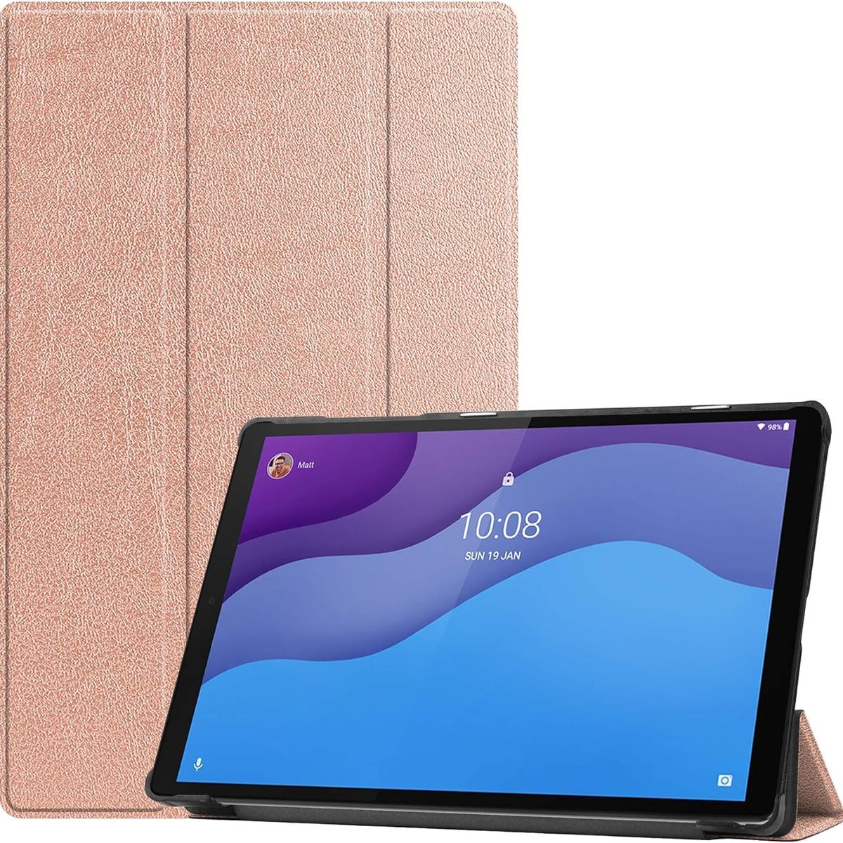 GENERICO - Funda Inteligente compatible con Lenovo Tab M10 HD 2da Gen Rosa Gold