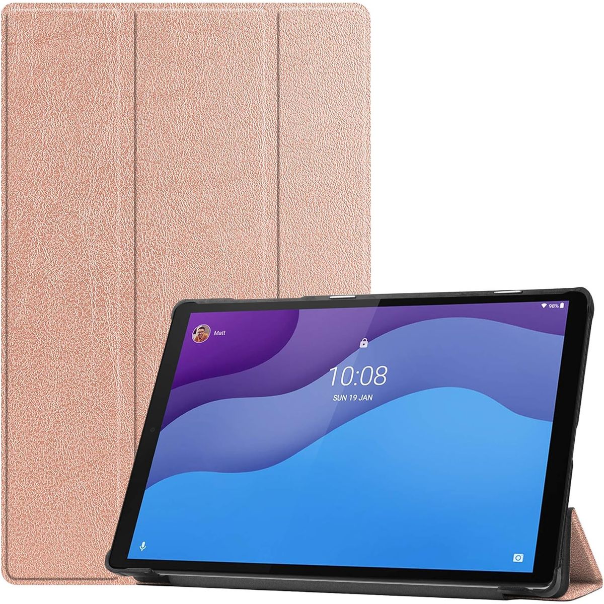GENERICO - Funda Inteligente compatible con Lenovo Tab M10 HD 2da Gen Rosa Gold