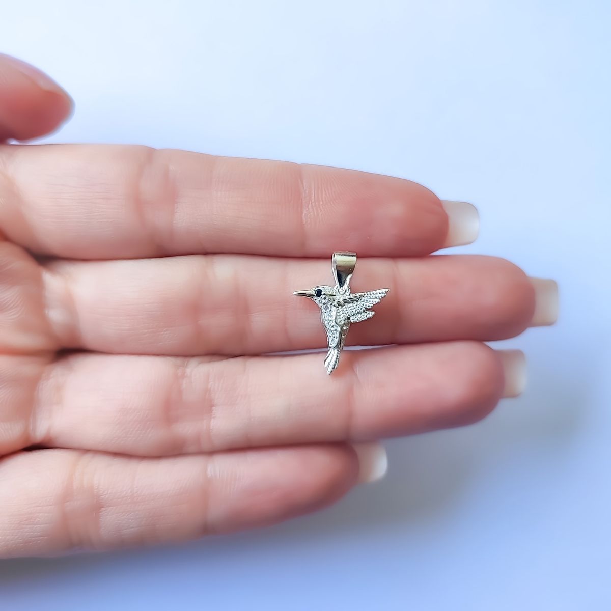 COGGIOLA - Colgante Colibrí Circón Blanco Plata Fina 925