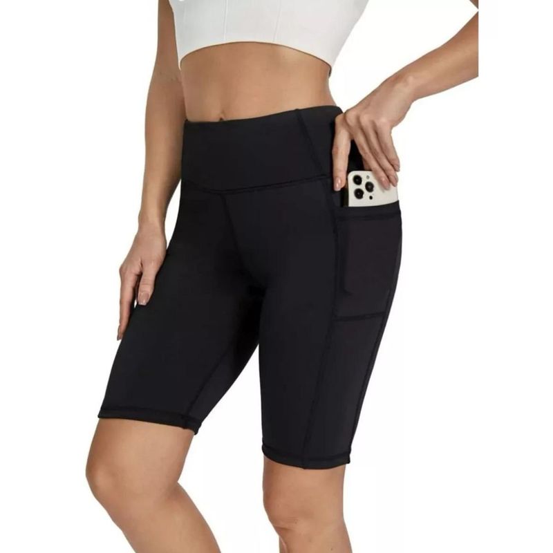MPROPIA - Calza Corta Deportiva Tiro Extra Alto Gym Running Bolsillo Lycra 012