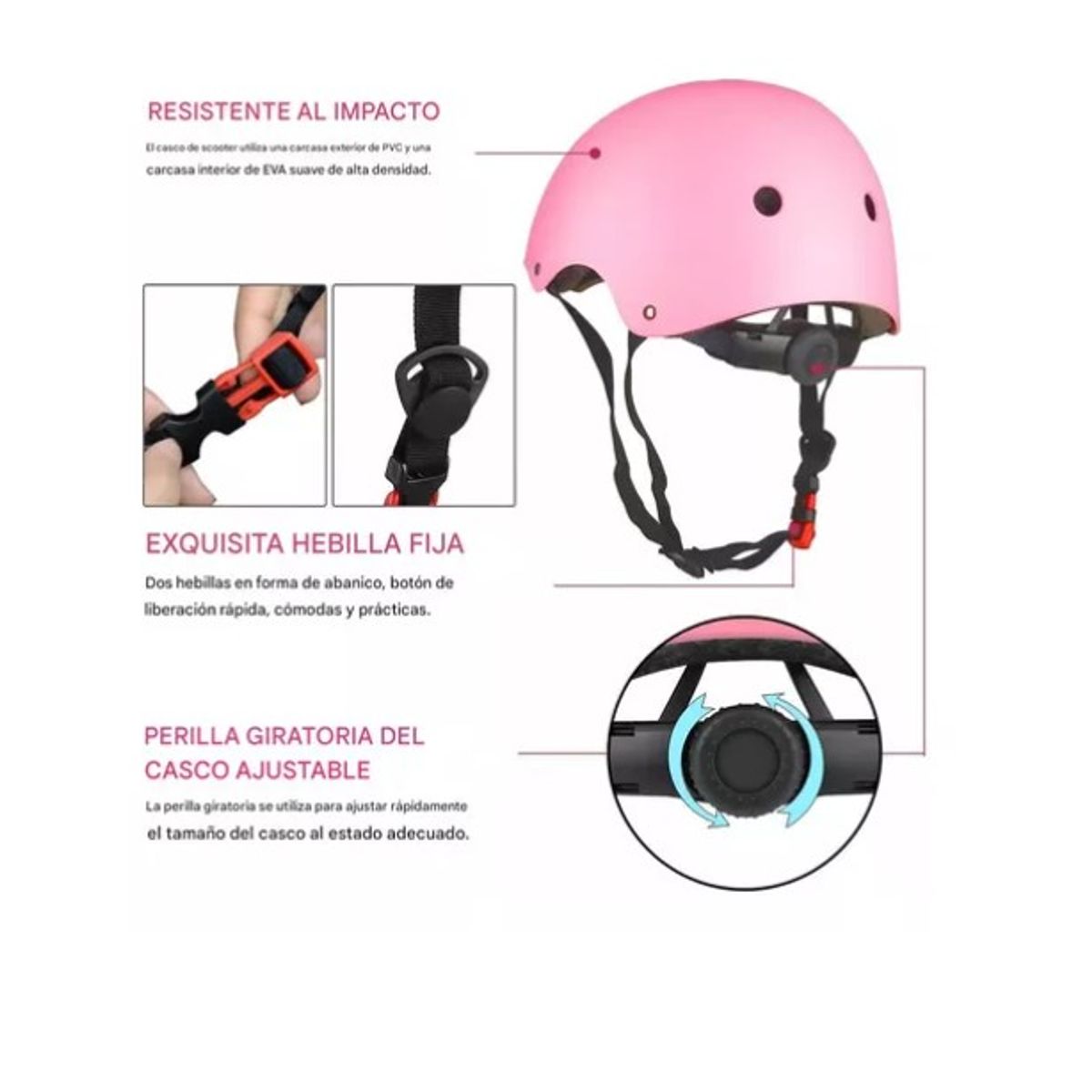 ESHOPANGIE - Juego De Equipo De Protección 7 En 1, Kit De Casco Niños-as