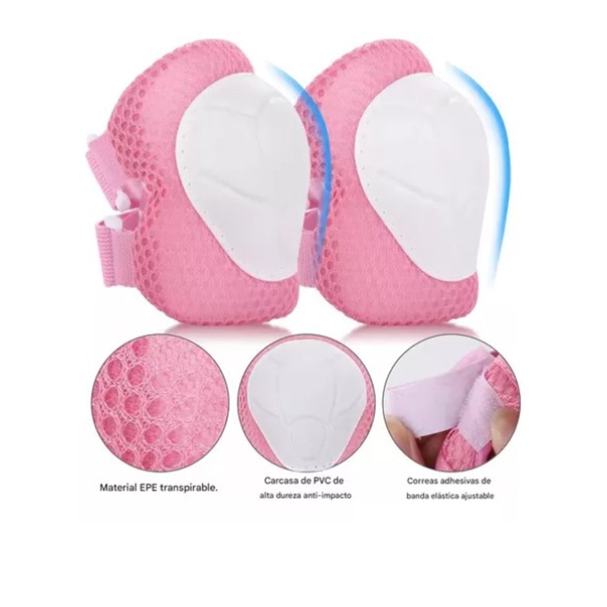 ESHOPANGIE - Juego De Equipo De Protección 7 En 1, Kit De Casco Niños-as