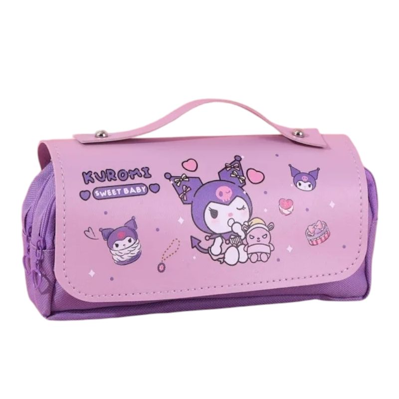 GENERICO - Estuche Doble Escolar Similar Kuromi Lila