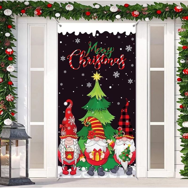 GENERICO - FUNDA NAVIDEÑAS PARA PUERTAS 200CM X 90CM DISEÑO SANTAS MP