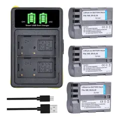 GENERICO - 3 BATERÍAS EN-EL3E + CARGADOR DOBLE MH-18A ALTERNATIVO NIKON