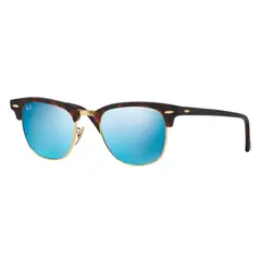 RAY BAN - Lentes de Sol Clubmaster RB3016 Espejo azul/tortuga mate 51-21