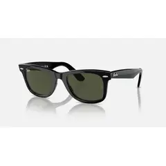 RAY BAN - Lentes de Sol Wayfarer RB2140F 901 52-22 Negro pulido/verde