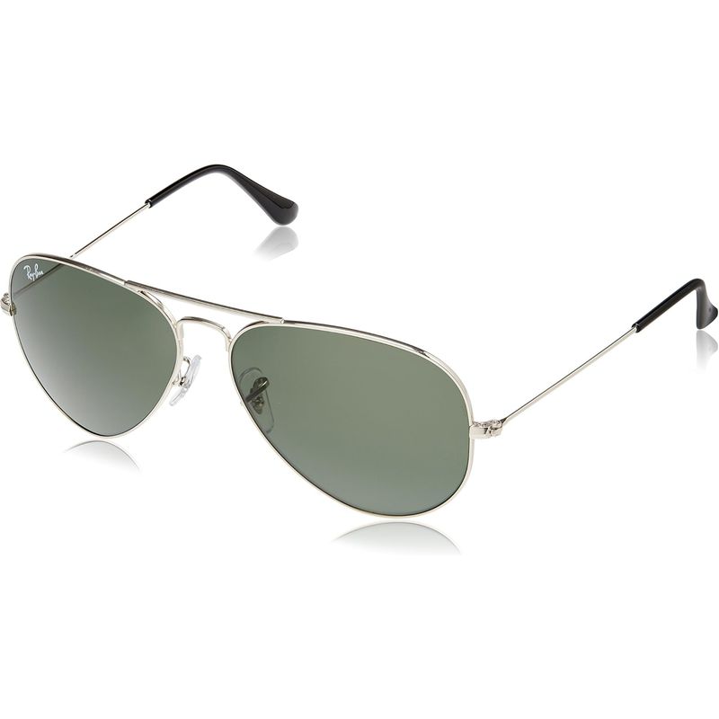 RAY BAN - Lentes de Sol Ray Ban Aviator RB3025 003 58-14  Polarizado Plata/Verde