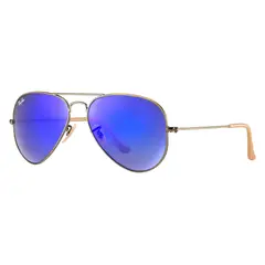 RAY BAN - Lentes de Sol Aviator RB3025 Espejo de bronce/violeta 58-14