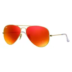 RAY BAN - Lentes de Sol Aviator RB3025 Espejo dorado mate/naranja 58-14