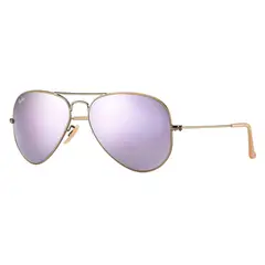 RAY BAN - Lentes de Sol Aviator RB3025 Espejo color bronce y lila 58-14