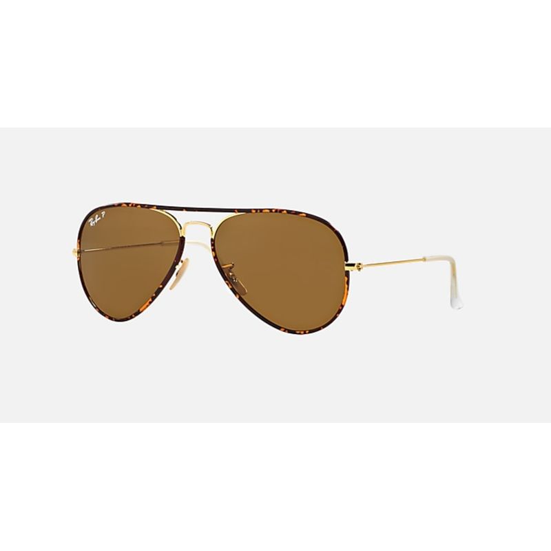 RAY BAN - Lentes de Sol Ray Ban Aviator RB3025JM 001 58-14  Oro pulido/marrón