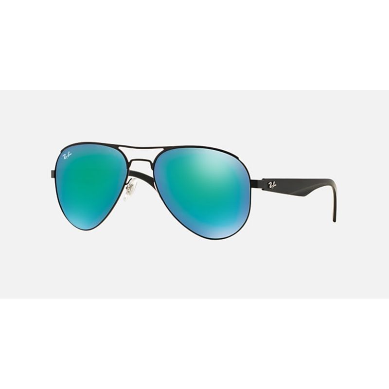 RAY BAN - Lentes de Sol Ray Ban Aviator RB3523 Espejo negro mate/verde 59-17