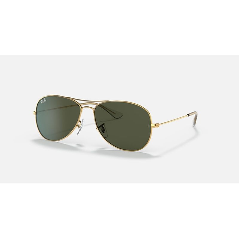 RAY BAN - Lentes de Sol Ray Ban Cockpit RB3362 001 59-14 Clásico dorado/verde