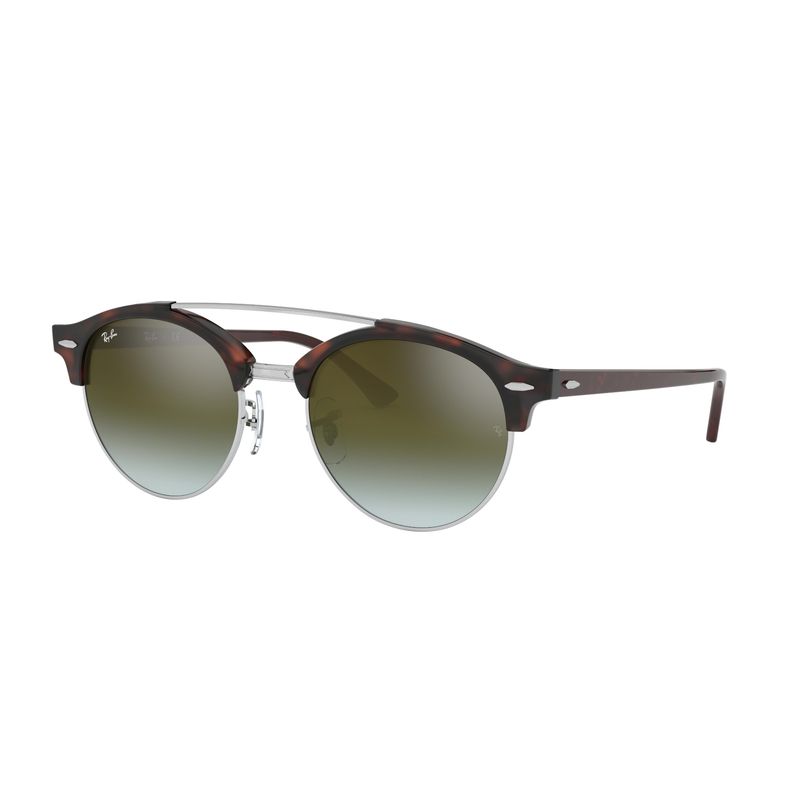 RAY BAN - Lentes de Sol Ray Ban Clubround Double Bridge RB4346 Negro/Verde 51
