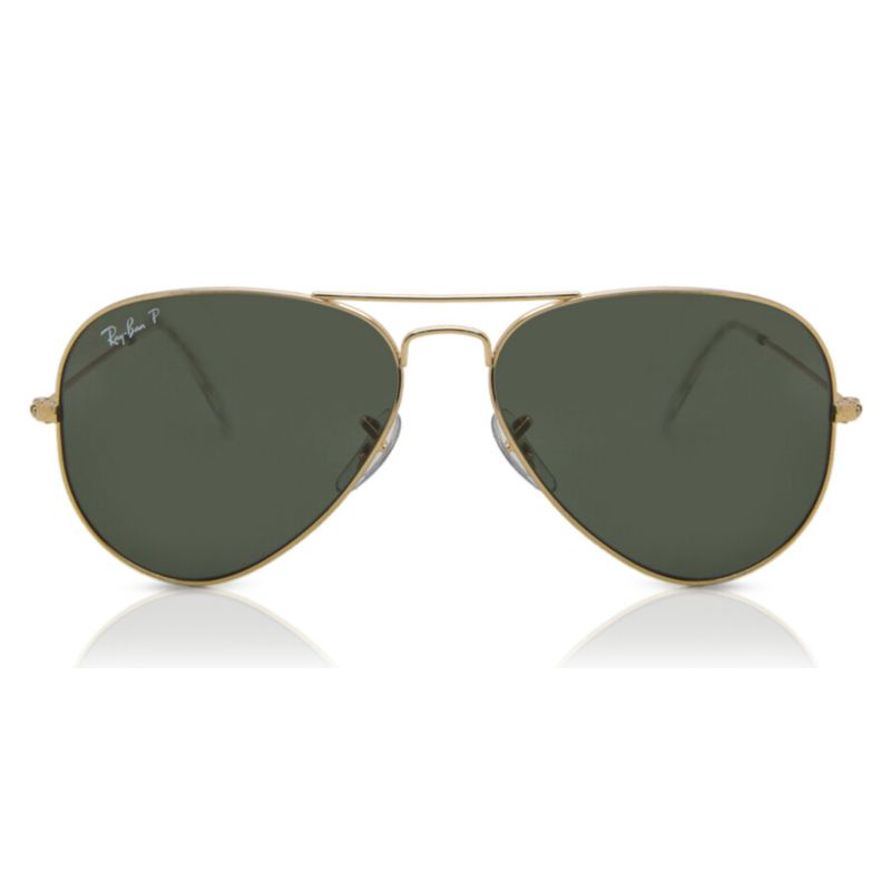 RAY BAN - Lentes de Sol Ray Ban Aviator Titanium RB8041 Oro/verde polarizado 58