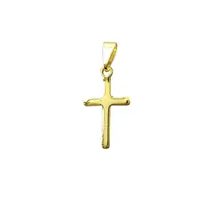 ANDREA COGGIOLA JOYAS - Colgante Cruz Plano Enchapado Oro 18K