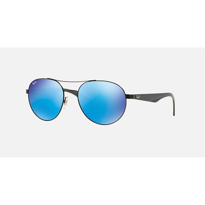 RAY BAN - Anteojos Lentes de Sol Ray Ban Classic RB3536 006 55 Negro mate/azul