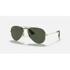 RAY BAN - Lentes de Sol Aviator RB3558 001/71 58-14 Clásico dorado/verde