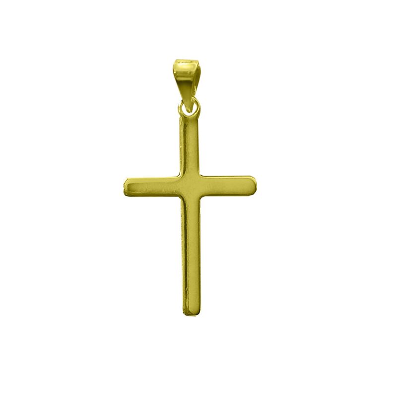 ANDREA COGGIOLA JOYAS - Colgante Cruz Liso Plano Enchapado Oro 18K