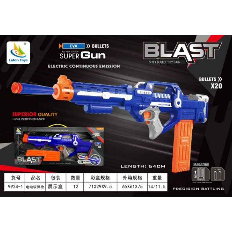 GENERICO - PISTOLA BLAST SOFT BULLT GUN-AZUL