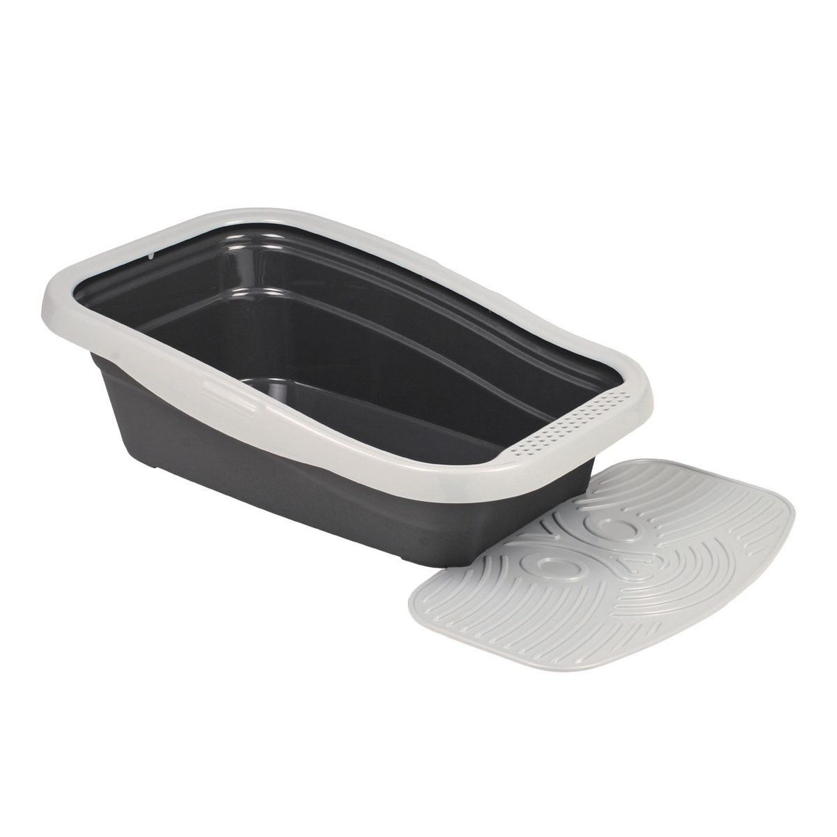 MPS - Arenero para Gato Nella con Marco y Alfombre Gris MPS