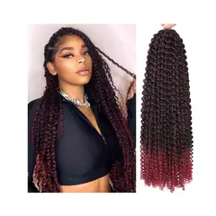 GENERICO - Twist Trenzado Extensiones De Cabello Sintético GTWW /#1b burdeo