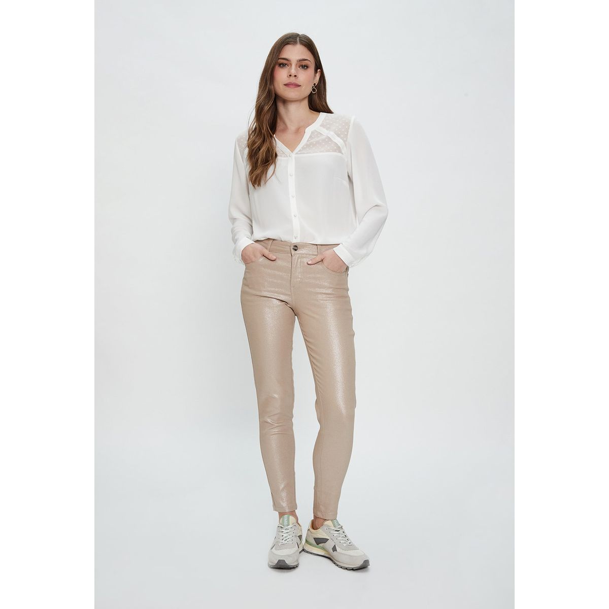 ASH - Jeans Skinny Beige Mujer Ash