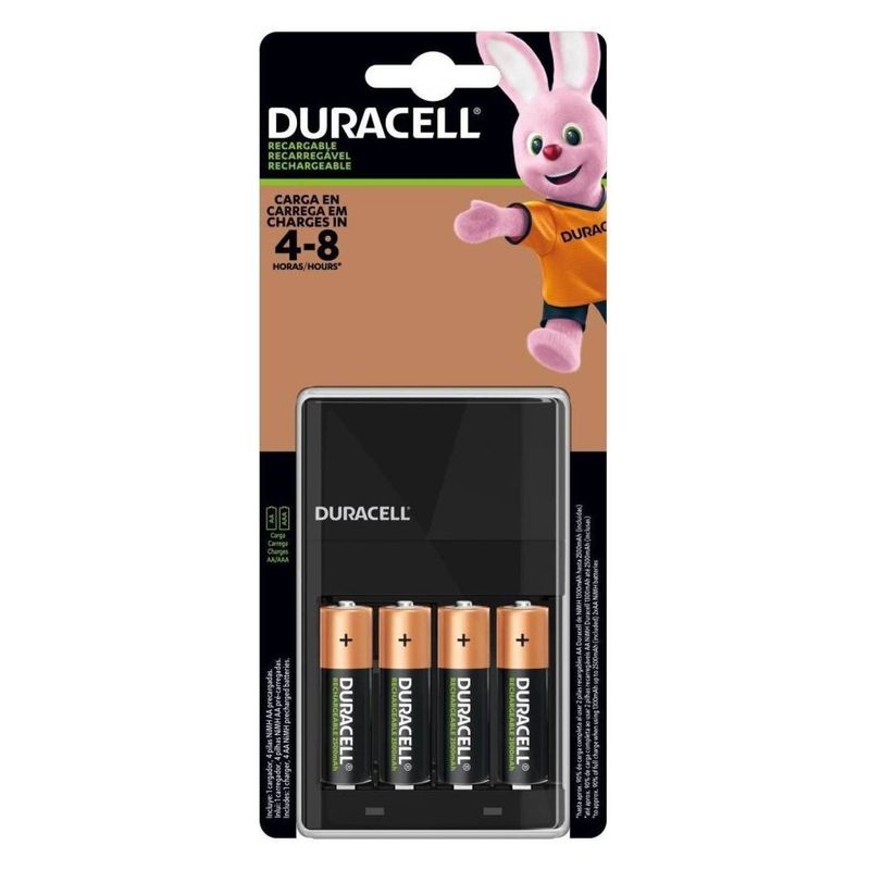 DURACELL - Kit Cargador Duracell + 4 Pilas Recargables 2500mha