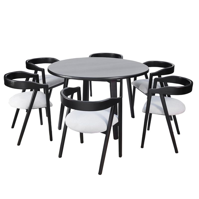 BETA NATIVA - Comedor Ignacia Redondo Estilo Sónico 6 sillas color chocolate
