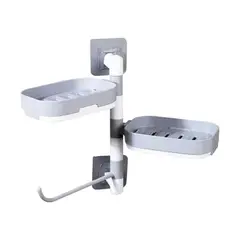 IMPORTCLICK - Soporte Organizador Giratorio Repisa Jabonera Toallas Baño - Gris