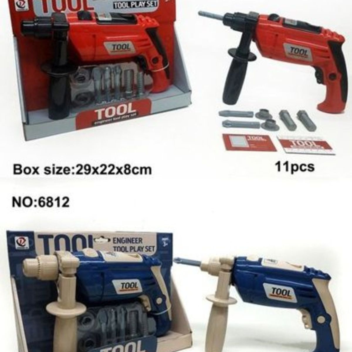 GENERICO - Juego De Set De Herramientas Con Maleta Para Niños Y Taladro-Azul