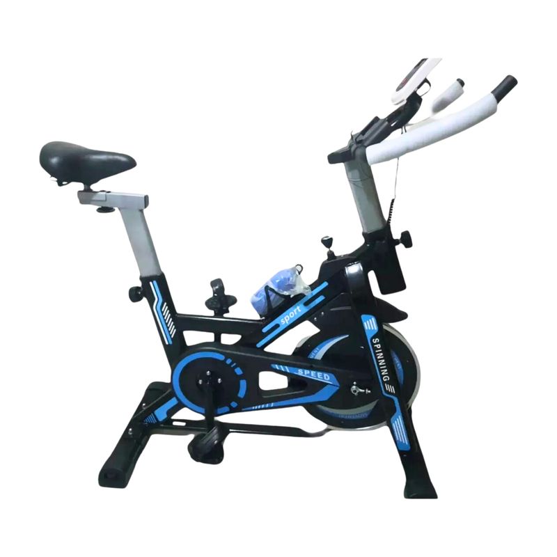 IMPORTCLICK - Bicicleta Estática Spinning Profesional 120 KG Azul - Negro