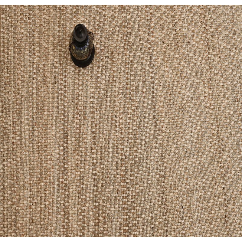 GENERICO - Alfombra de Yute Natural con Bordado Blanco 280x365 cm