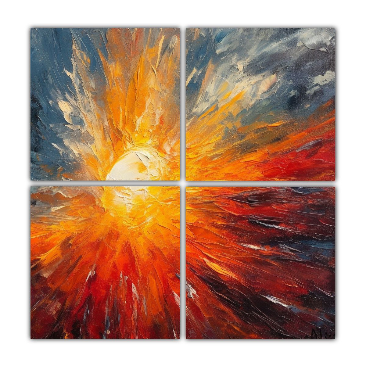 GENERICO - Cuadro Abstracto Duradero Pintura Al óleo De Un 180x180 Cm