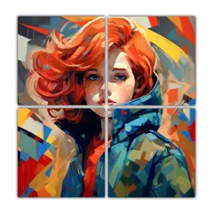 GENERICO - Cuadro Moderno De Lienzo Para Decoración Con 180x180 Cm