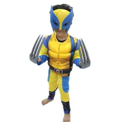 GENERICO - Disfraz Wolverine Niño Talla 6 Musculoso Garras Y Mascara