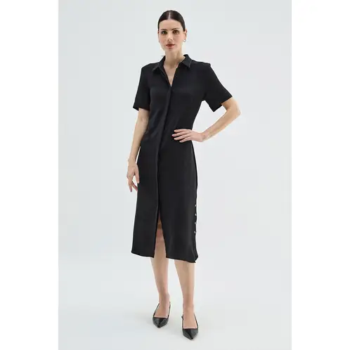 MA GRIFFE - Vestido Largo Negro Mujer Magriffe