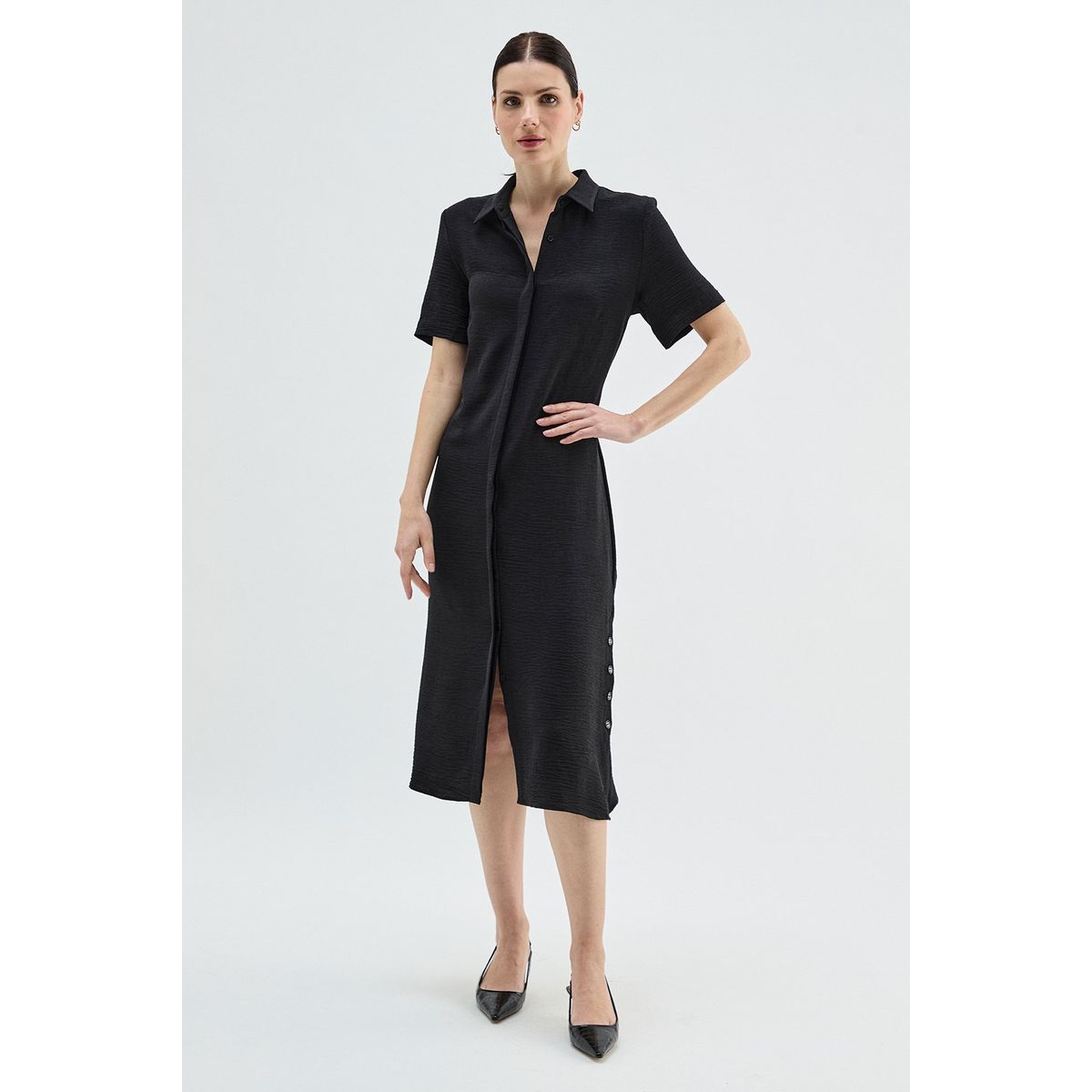 MA GRIFFE - Vestido Largo Negro Mujer Magriffe