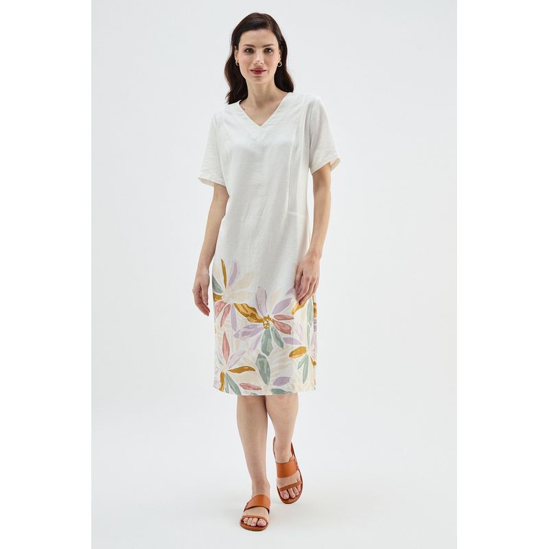 MA GRIFFE - Vestido Largo Crudo Mujer Magriffe