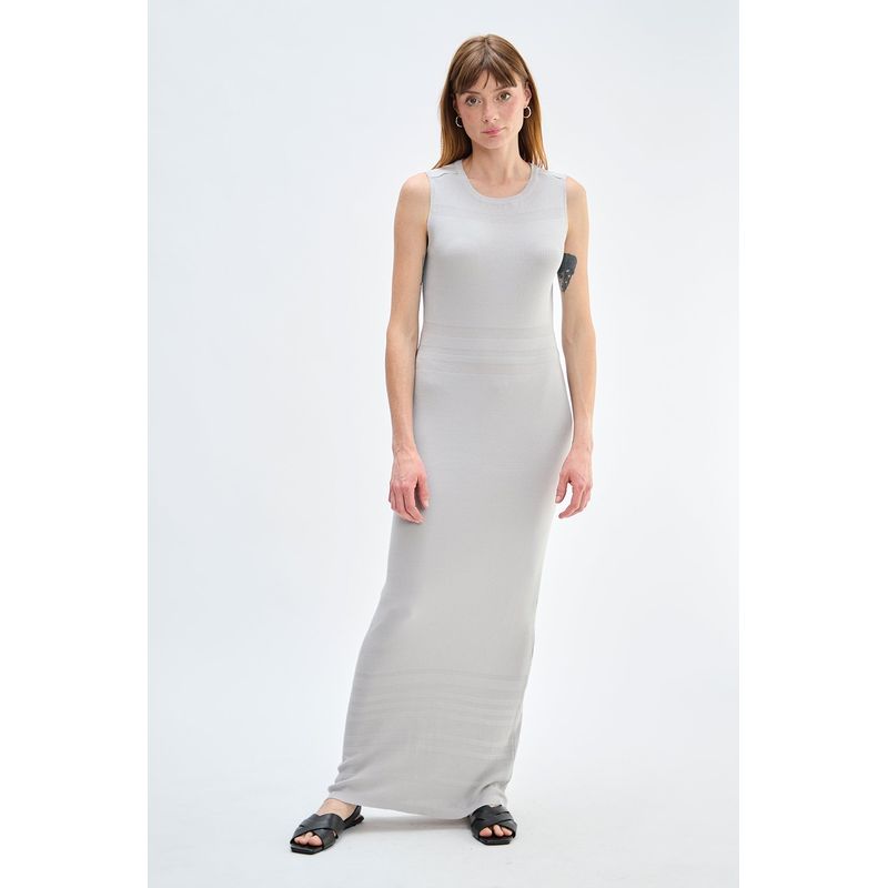 ASH - Vestido Largo Gris Mujer Ash