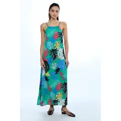 IO - Vestido Liso Largo verde
