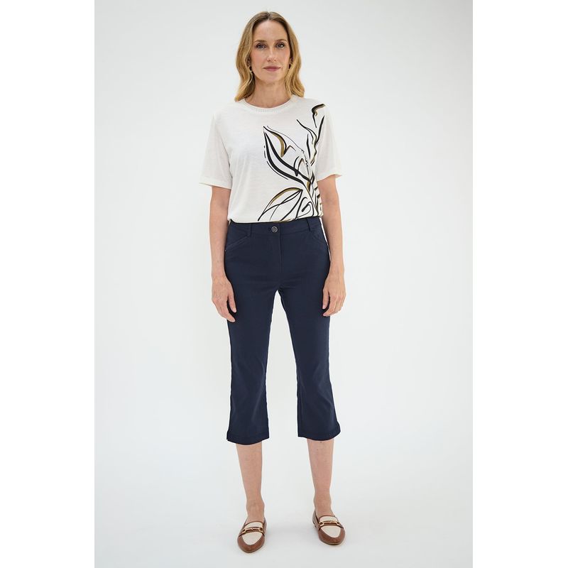 MA GRIFFE - Pantalon Casual Azul Marino Mujer Magriffe