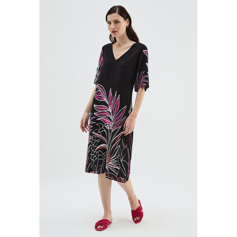 MA GRIFFE - Vestido Largo Negro Mujer Magriffe